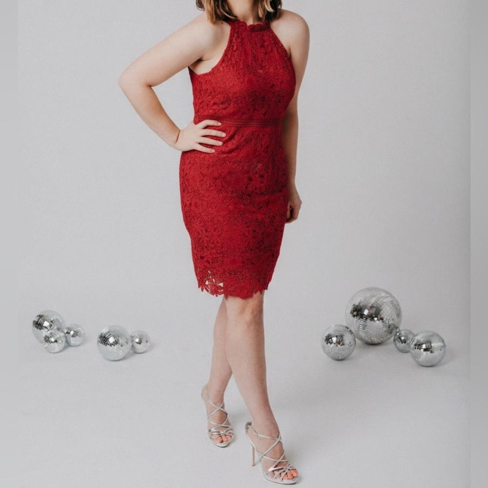 Bardot Brand New with tags, Elegant Red Lace Dress